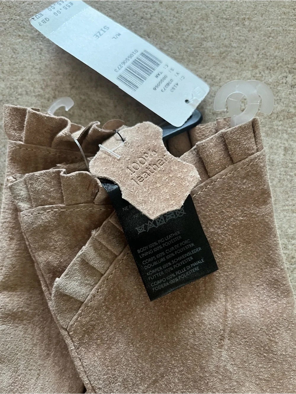 Anthropologie Suede-Look Tan Gloves